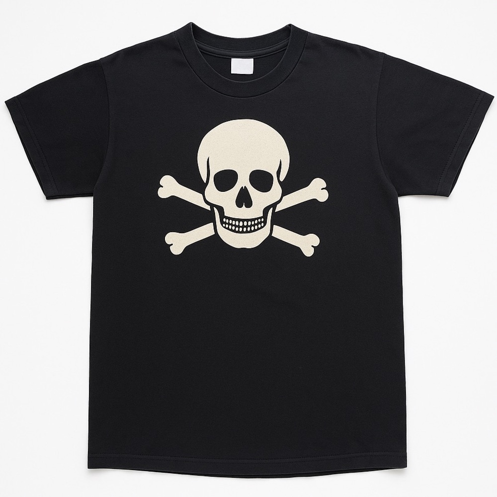 Black Chi Omega Skull And Bones Graphic T-Shirt